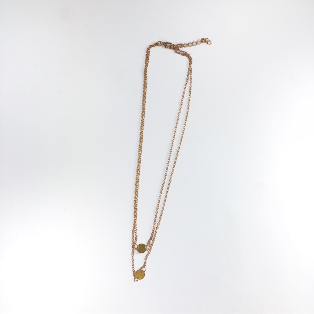 Double Chain Layered Dainty Necklace - Picture 7 of 7